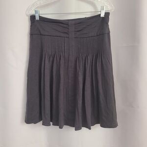 Cordelia Sz 4 Gray Pintuck Pleated 100% Wool Fit Flare Preppy Stretch Mini Skirt